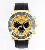 EW Factory Rolex Daytona Yellow Gold Dial Black Ceramic Bezel Watch 40MM